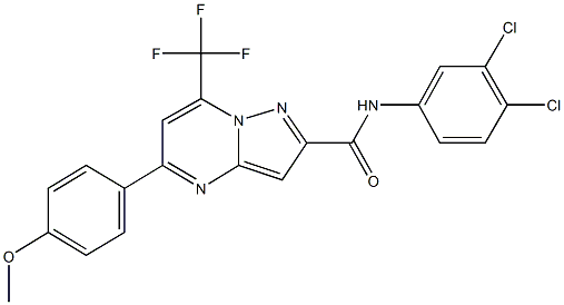 N-(3,4-dichlorophenyl)-5-(4-methoxyphenyl)-7-(trifluoromethyl)pyrazolo[1,5-a]pyrimidine-2-carboxamide Struktur