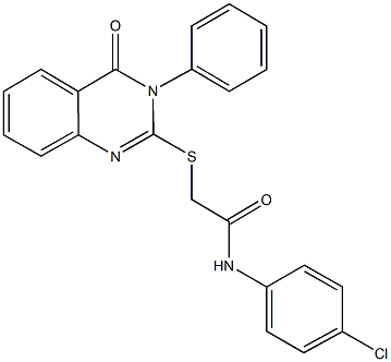 N-(4-chlorophenyl)-2-[(4-oxo-3-phenyl-3,4-dihydro-2-quinazolinyl)sulfanyl]acetamide Struktur