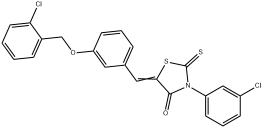 5-{3-[(2-chlorobenzyl)oxy]benzylidene}-3-(3-chlorophenyl)-2-thioxo-1,3-thiazolidin-4-one Struktur