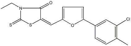 5-{[5-(3-chloro-4-methylphenyl)-2-furyl]methylene}-3-ethyl-2-thioxo-1,3-thiazolidin-4-one Struktur