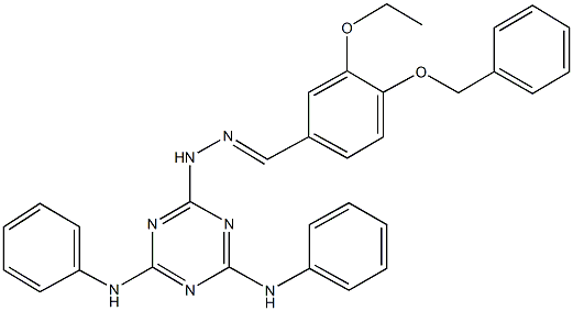 4-(benzyloxy)-3-ethoxybenzaldehyde (4,6-dianilino-1,3,5-triazin-2-yl)hydrazone Struktur