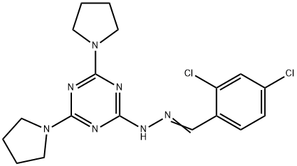 2,4-dichlorobenzaldehyde [4,6-di(1-pyrrolidinyl)-1,3,5-triazin-2-yl]hydrazone Struktur