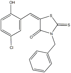 3-benzyl-5-(5-chloro-2-hydroxybenzylidene)-2-thioxo-1,3-thiazolidin-4-one Struktur