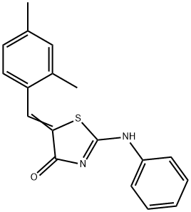 5-(2,4-dimethylbenzylidene)-2-(phenylimino)-1,3-thiazolidin-4-one Struktur