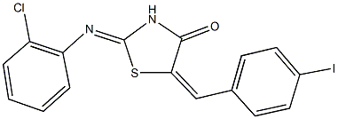 2-[(2-chlorophenyl)imino]-5-(4-iodobenzylidene)-1,3-thiazolidin-4-one Struktur