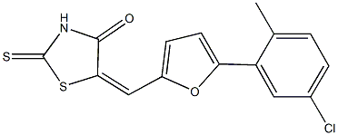 5-{[5-(5-chloro-2-methylphenyl)-2-furyl]methylene}-2-thioxo-1,3-thiazolidin-4-one Struktur