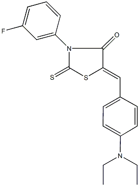 5-[4-(diethylamino)benzylidene]-3-(3-fluorophenyl)-2-thioxo-1,3-thiazolidin-4-one Struktur