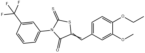 5-(4-ethoxy-3-methoxybenzylidene)-2-thioxo-3-[3-(trifluoromethyl)phenyl]-1,3-thiazolidin-4-one Struktur