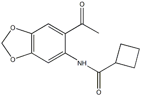 N-(6-acetyl-1,3-benzodioxol-5-yl)cyclobutanecarboxamide Struktur