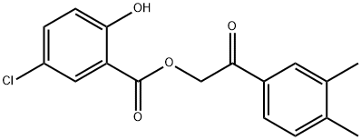 2-(3,4-dimethylphenyl)-2-oxoethyl 5-chloro-2-hydroxybenzoate Struktur