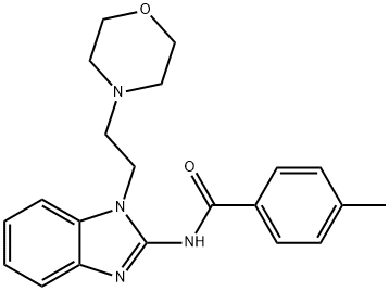 4-methyl-N-{1-[2-(4-morpholinyl)ethyl]-1H-benzimidazol-2-yl}benzamide Struktur