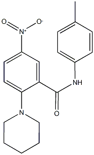 5-nitro-N-(4-methylphenyl)-2-(1-piperidinyl)benzamide Struktur