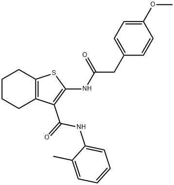 2-{[(4-methoxyphenyl)acetyl]amino}-N-(2-methylphenyl)-4,5,6,7-tetrahydro-1-benzothiophene-3-carboxamide Struktur