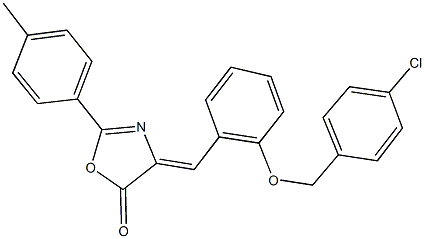 4-{2-[(4-chlorobenzyl)oxy]benzylidene}-2-(4-methylphenyl)-1,3-oxazol-5(4H)-one Struktur