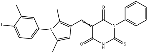 5-{[1-(4-iodo-3-methylphenyl)-2,5-dimethyl-1H-pyrrol-3-yl]methylene}-1-phenyl-2-thioxodihydro-4,6(1H,5H)-pyrimidinedione Struktur