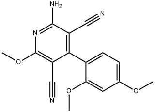 2-amino-4-(2,4-dimethoxyphenyl)-6-methoxypyridine-3,5-dicarbonitrile Struktur