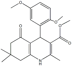 methyl 4-(2,5-dimethoxyphenyl)-2,7,7-trimethyl-5-oxo-1,4,5,6,7,8-hexahydro-3-quinolinecarboxylate Struktur