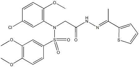 N-(5-chloro-2-methoxyphenyl)-3,4-dimethoxy-N-(2-oxo-2-{2-[1-(2-thienyl)ethylidene]hydrazino}ethyl)benzenesulfonamide Struktur