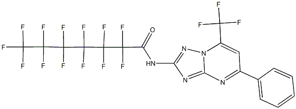 2,2,3,3,4,4,5,5,6,6,7,7,7-tridecafluoro-N-[5-phenyl-7-(trifluoromethyl)[1,2,4]triazolo[1,5-a]pyrimidin-2-yl]heptanamide Struktur