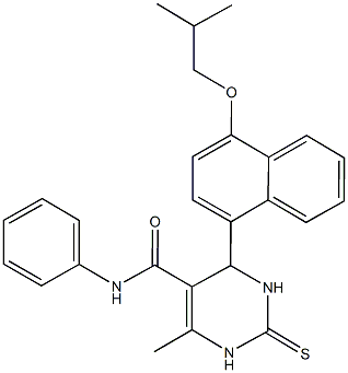 4-(4-isobutoxy-1-naphthyl)-6-methyl-N-phenyl-2-thioxo-1,2,3,4-tetrahydro-5-pyrimidinecarboxamide Struktur