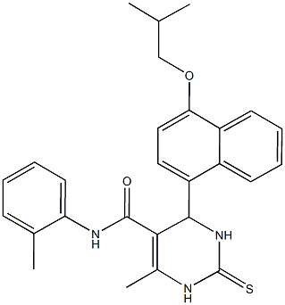 4-(4-isobutoxy-1-naphthyl)-6-methyl-N-(2-methylphenyl)-2-thioxo-1,2,3,4-tetrahydro-5-pyrimidinecarboxamide Struktur