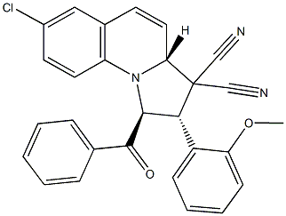 1-benzoyl-7-chloro-2-(2-methoxyphenyl)-1,2-dihydropyrrolo[1,2-a]quinoline-3,3(3aH)-dicarbonitrile Struktur