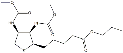 propyl 5-{3,4-bis[(methoxycarbonyl)amino]tetrahydro-2-thienyl}pentanoate Struktur