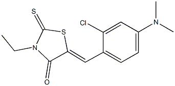 5-[2-chloro-4-(dimethylamino)benzylidene]-3-ethyl-2-thioxo-1,3-thiazolidin-4-one Struktur