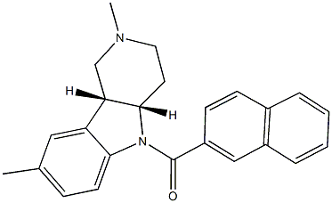 2,8-dimethyl-5-(2-naphthoyl)-2,3,4,4a,5,9b-hexahydro-1H-pyrido[4,3-b]indole Struktur