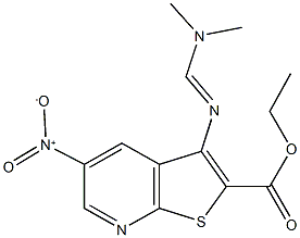 ethyl 3-{[(dimethylamino)methylene]amino}-5-nitrothieno[2,3-b]pyridine-2-carboxylate Struktur