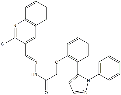 N'-[(2-chloro-3-quinolinyl)methylene]-2-[2-(1-phenyl-1H-pyrazol-5-yl)phenoxy]acetohydrazide Struktur