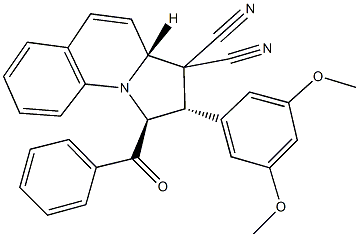 1-benzoyl-2-(3,5-dimethoxyphenyl)-1,2-dihydropyrrolo[1,2-a]quinoline-3,3(3aH)-dicarbonitrile Struktur