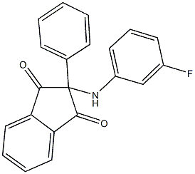 2-(3-fluoroanilino)-2-phenyl-1H-indene-1,3(2H)-dione Struktur