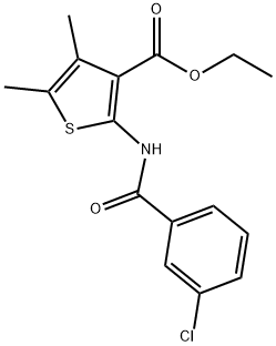 ethyl 2-[(3-chlorobenzoyl)amino]-4,5-dimethyl-3-thiophenecarboxylate Struktur