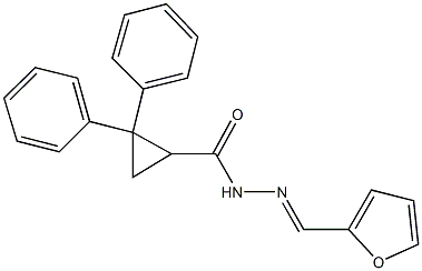 N'-(2-furylmethylene)-2,2-diphenylcyclopropanecarbohydrazide Struktur