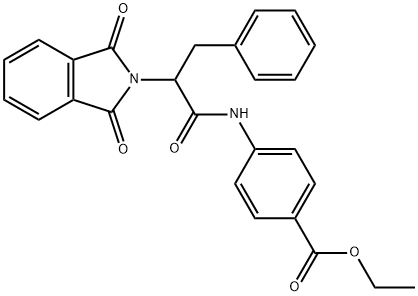 ethyl 4-{[2-(1,3-dioxo-1,3-dihydro-2H-isoindol-2-yl)-3-phenylpropanoyl]amino}benzoate Struktur