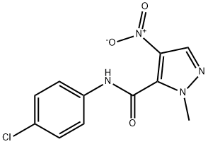 N-(4-chlorophenyl)-4-nitro-1-methyl-1H-pyrazole-5-carboxamide Struktur