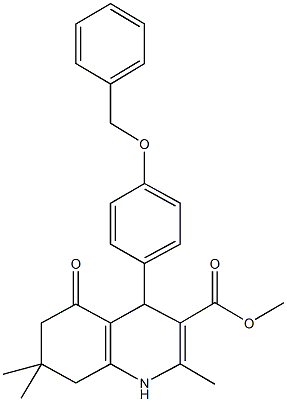 methyl 4-[4-(benzyloxy)phenyl]-2,7,7-trimethyl-5-oxo-1,4,5,6,7,8-hexahydro-3-quinolinecarboxylate Struktur