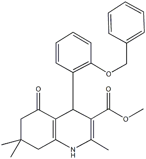 methyl 4-[2-(benzyloxy)phenyl]-2,7,7-trimethyl-5-oxo-1,4,5,6,7,8-hexahydro-3-quinolinecarboxylate Struktur