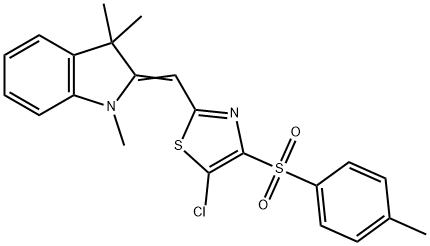 5-chloro-2-[(1,3,3-trimethyl-1,3-dihydro-2H-indol-2-ylidene)methyl]-1,3-thiazol-4-yl 4-methylphenyl sulfone Struktur