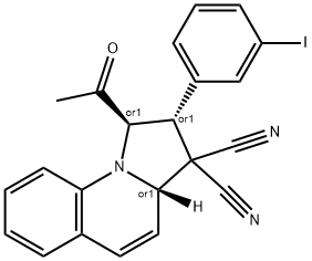 1-acetyl-2-(3-iodophenyl)-1,2-dihydropyrrolo[1,2-a]quinoline-3,3(3aH)-dicarbonitrile Struktur