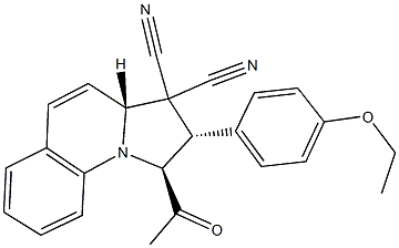 1-acetyl-2-(4-ethoxyphenyl)-1,2-dihydropyrrolo[1,2-a]quinoline-3,3(3aH)-dicarbonitrile Struktur