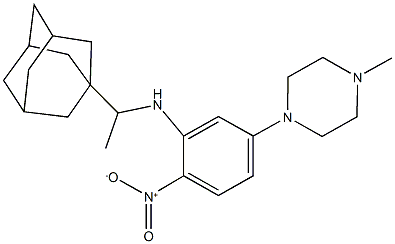 1-{3-{[1-(1-adamantyl)ethyl]amino}-4-nitrophenyl}-4-methylpiperazine Struktur