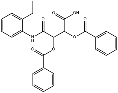 2,3-bis(benzoyloxy)-4-(2-ethylanilino)-4-oxobutanoic acid Struktur