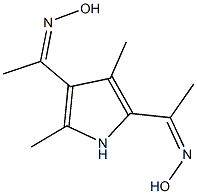 1-[4-(N-hydroxyethanimidoyl)-3,5-dimethyl-1H-pyrrol-2-yl]ethanone oxime Struktur