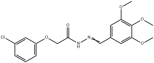 2-(3-chlorophenoxy)-N'-(3,4,5-trimethoxybenzylidene)acetohydrazide Struktur