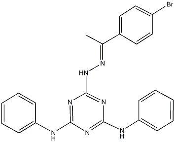 1-(4-bromophenyl)ethanone (4,6-dianilino-1,3,5-triazin-2-yl)hydrazone Struktur