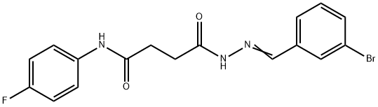 4-[2-(3-bromobenzylidene)hydrazino]-N-(4-fluorophenyl)-4-oxobutanamide Struktur