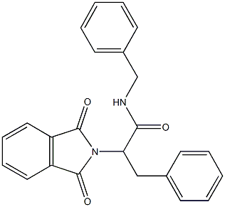 N-benzyl-2-(1,3-dioxo-1,3-dihydro-2H-isoindol-2-yl)-3-phenylpropanamide Struktur