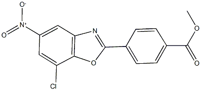 methyl 4-{7-chloro-5-nitro-1,3-benzoxazol-2-yl}benzoate Struktur